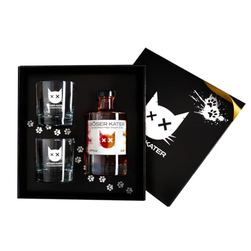 BÖSER KATER Pink Grapefruit Gin Geschenkset mit 2 Gläsern | Fruchtige Zitrusnoten mit Grapefruit & Pomelo | Das perfekte Gin Geschenk in hochwertiger Box | 0,5l 47% Vol. BÖSER KATER Pink Grapefruit Gin Geschenkset mit 2 Gläsern | Fruchtige Zitrusnoten mit Grapefruit & Pomelo | Das perfekte Gin Geschenk in hochwertiger Box | 0,5l 47% Vol. von Böser Kater