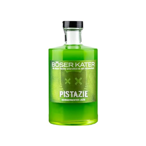 BÖSER KATER Pistazien Dubai Style Likör | Cremiger Pistacchio Geschmack | Für den puren Genuss & spannende Cocktails | Besondere Geschenkidee | Vegan & Handgemacht 0,5l 20% Vol. von Böser Kater