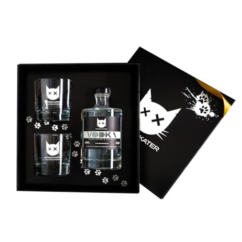 Böser Kater Premium Vodka Geschenkset mit 2 Gläsern, milder Geschmack, das perfekte Geschenk in hochwertiger Box, 0,5l 40% Vol. Böser Kater Premium Vodka Geschenkset mit 2 Gläsern, milder Geschmack, das perfekte Geschenk in hochwertiger Box, 0,5l 40% Vol. von Böser Kater