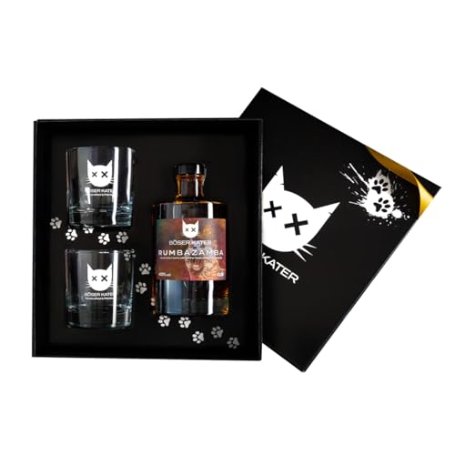 Böser Kater RUMbazamba Caramel Toffee Geschenkset mit 2 Gläsern, feine Geschmacksnoten von Rum & Karamell, das perfekte Geschenk in hochwertiger Box, 0,5l 40% Vol. Böser Kater RUMbazamba Caramel Toffee Geschenkset mit 2 Gläsern, feine Geschmacksnoten von Rum & Karamell, das perfekte Geschenk in hochwertiger Box, 0,5l 40% Vol. von Böser Kater
