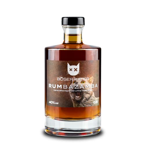 Böser Kater RUMbazamba Classic Dark Spiced, Feine Geschmacks-Noten von Rum, Wild & Verführerisch, Die perfekte Geschenkidee, Handgemacht mit kleiner Auflage, 0,5l 40% Vol von Böser Kater