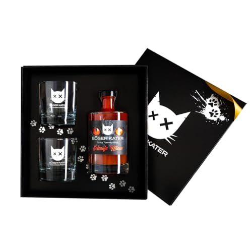 Böser Kater Scharfe Mieze Geschenkset mit 2 Gläsern, Würzig scharfer Tomaten-Shot, der beste Mexikaner, das perfekte Geschenk in hochwertiger Box, 0,5l 12,5% Vol. Böser Kater Scharfe Mieze Geschenkset mit 2 Gläsern, Würzig scharfer Tomaten-Shot, der beste Mexikaner, das perfekte Geschenk in hochwertiger Box, 0,5l 12,5% Vol. von Böser Kater