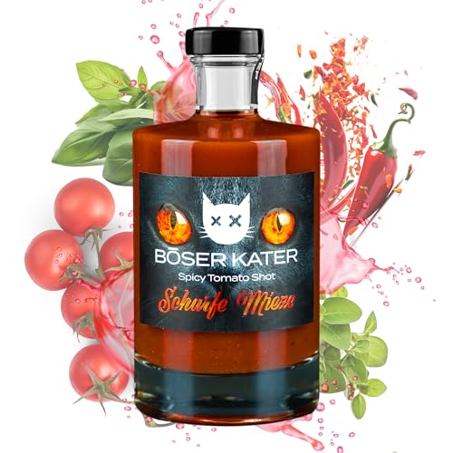 Böser Kater Scharfe Mieze, Würzig scharfer Tomaten-Shot, Tomatenschnaps, Der beste Mexikaner, Handgemacht & Small Batch 0.5l von Böser Kater