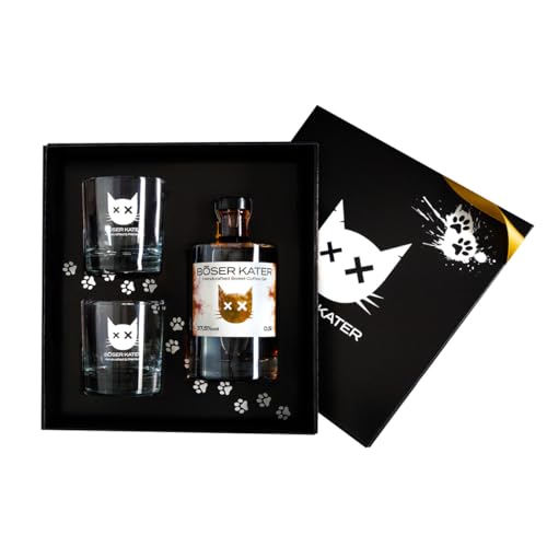 BÖSER KATER Sweet Coffee Gin mit 100% Arabicca Bohnen | Hochwertiges Geschenkset mit 2 Gläsern | Das perfekte Gin Geschenk in Geschenkbox 0,5l 37,5% Vol. BÖSER KATER Sweet Coffee Gin mit 100% Arabicca Bohnen | Hochwertiges Geschenkset mit 2 Gläsern | Das perfekte Gin Geschenk in Geschenkbox 0,5l 37,5% Vol. von Böser Kater
