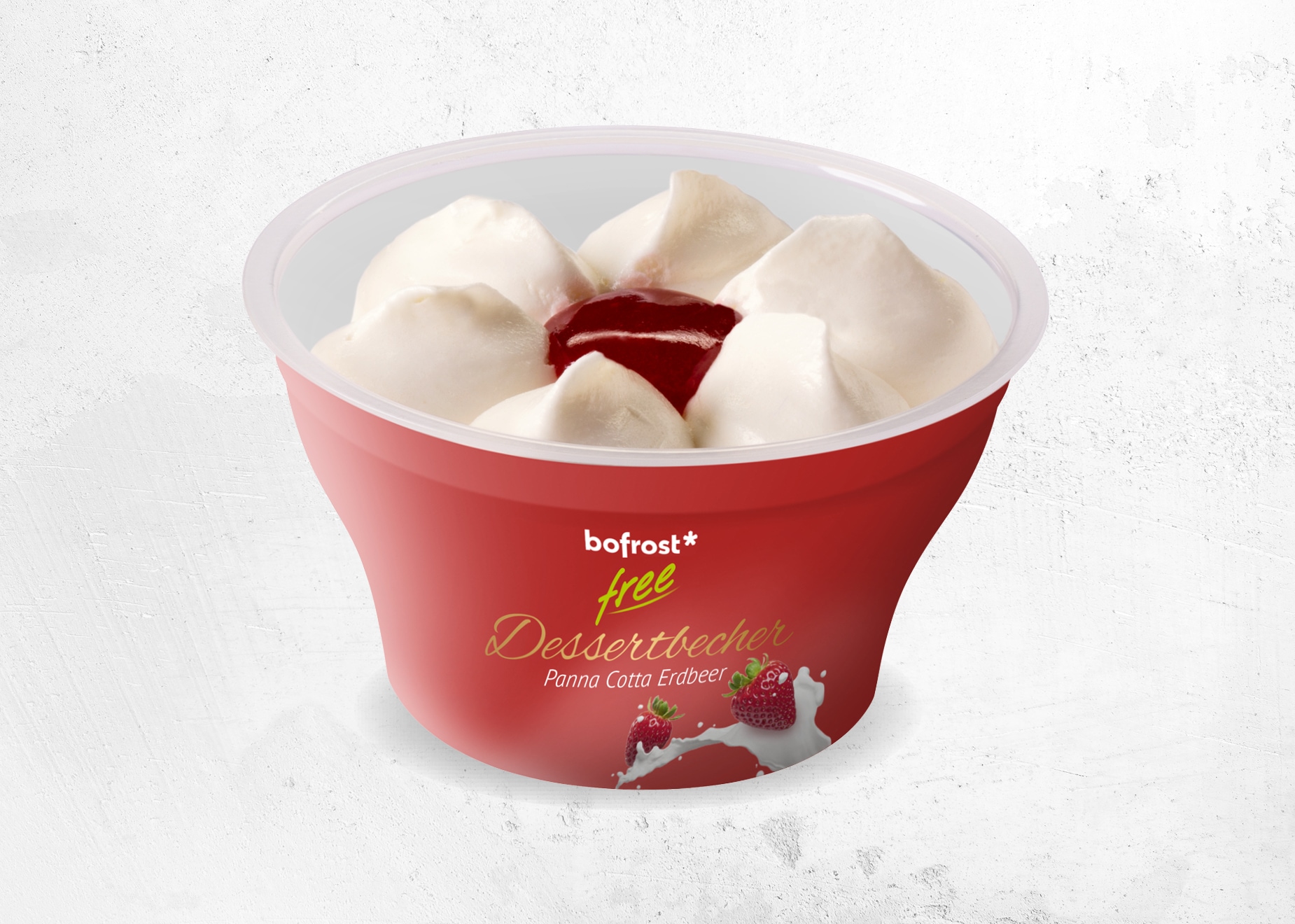 free Dessertbecher Panna Cotta Erdbeer von Bofrost* free