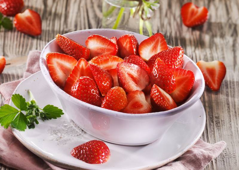 Erdbeeren, halbiert von Bofrost