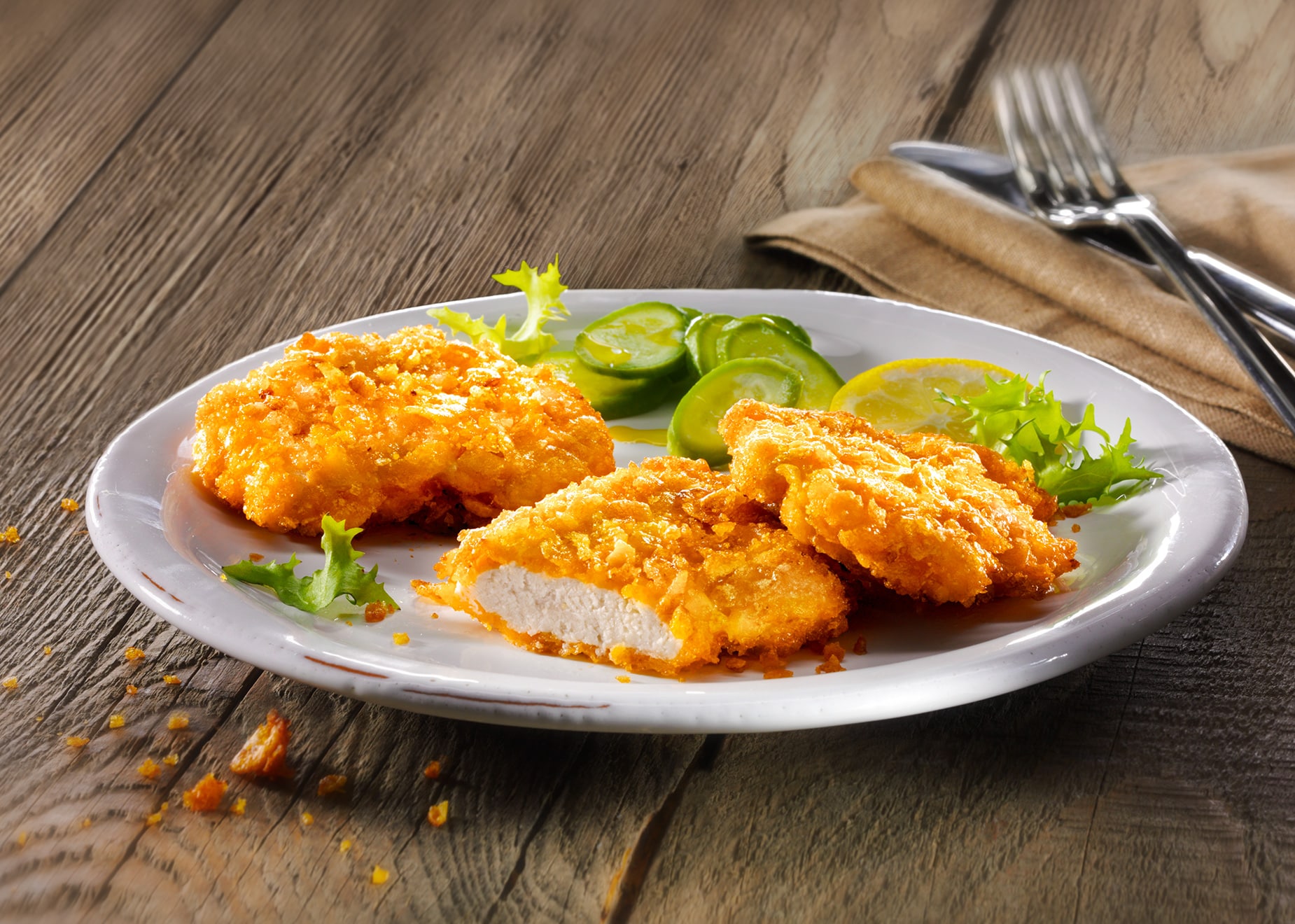 Mini-Knusper-Schnitzel mit 8% Flüssigwürzung Mini-Knusper-Schnitzel mit 8% Flüssigwürzung von Bofrost