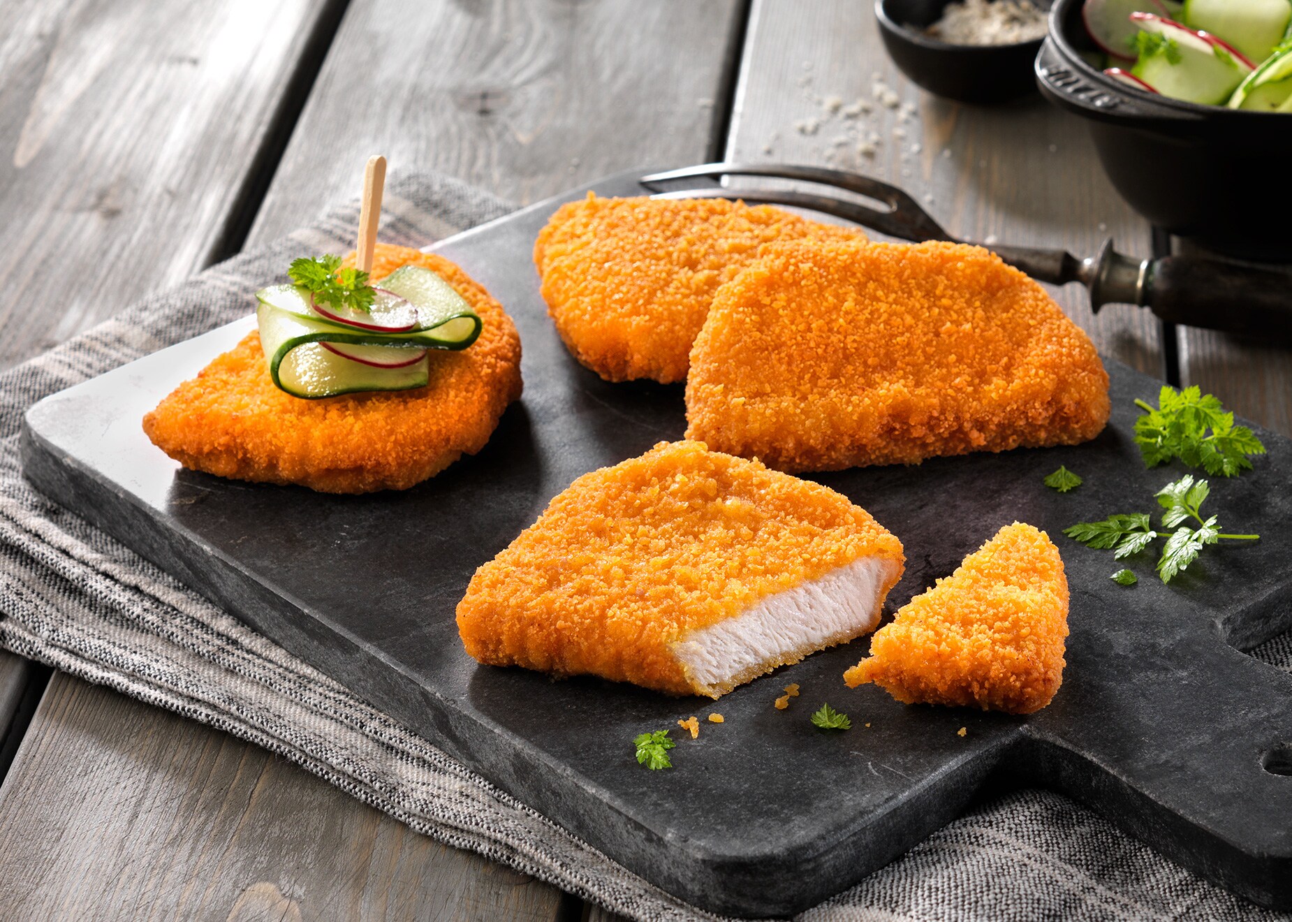 Partyschnitzel Wiener Art mit 8% Flüssigwürzung Partyschnitzel Wiener Art mit 8% Flüssigwürzung von Bofrost