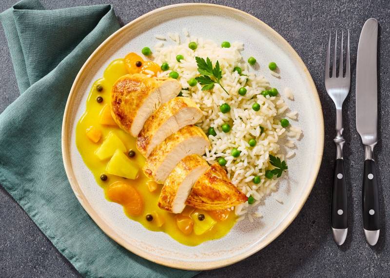 Schlemmer-Menü: Hähnchen-Schnitzel Madagaskar von Bofrost