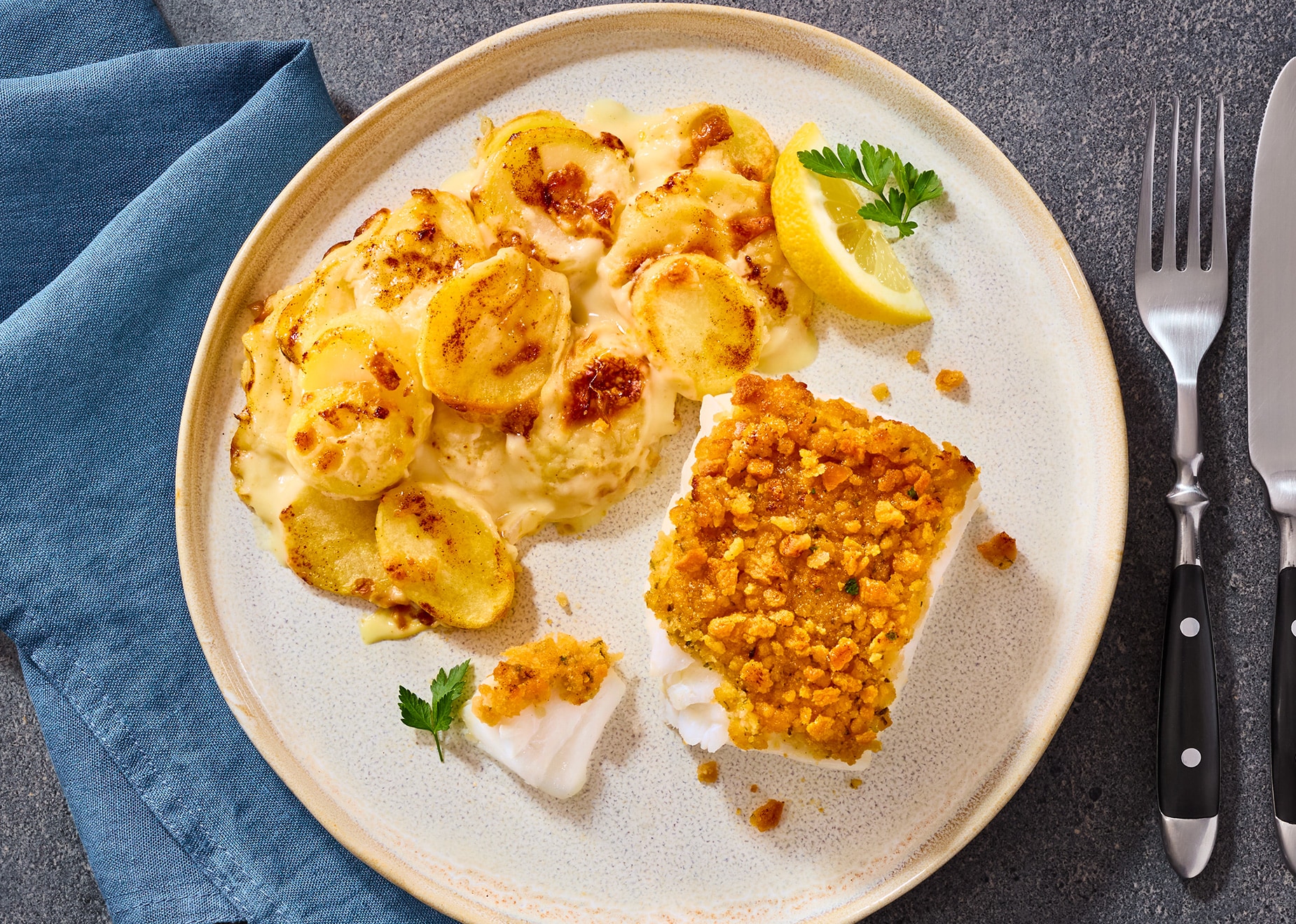 Schlemmer-Menü: Alaska-Seelachsfilet „Bordelaise“ von Bofrost