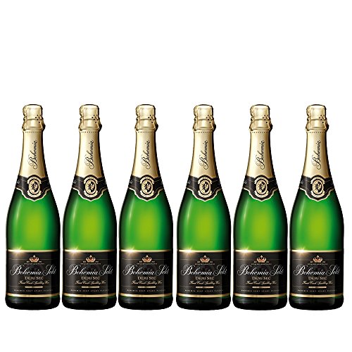 Bohemia Sekt demi sec Halbtrocken, 6 Flaschen vollen blumiger und prickelnder Partysekt zum Anstoßen (6 x 0.75 l) von Bohemia Sekt