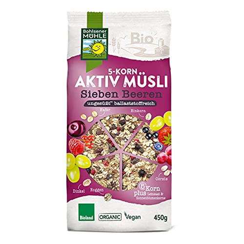 Bohlsener Mühle - 5-Korn Aktiv Müsli Sieben Beeren - 0,45 kg - 6er Pack von Bohlsener Mühle