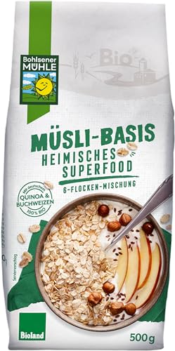 Bohlsener Mühle Bio Müsli-Basis Heimisches Superfood, 6-Flocken (1 x 500 gr) von Bohlsener Mühle