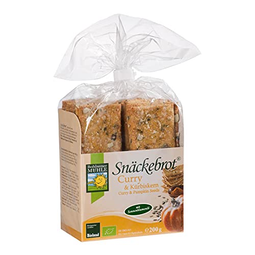 Bohlsener Mühle - Curry und Kürbiskern Snäckebrot - 200 g - 8er Pack von Bohlsener Mühle