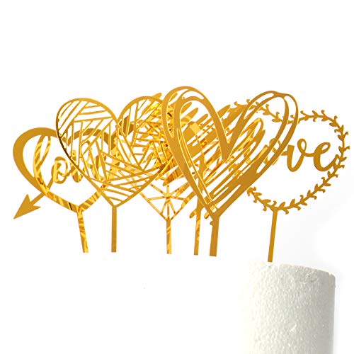 Tortenaufsatz aus Kunststoff, Herz, für Hochzeitstorten, Valentinstag, Party-Dekoration, 6 Stück von Boieo