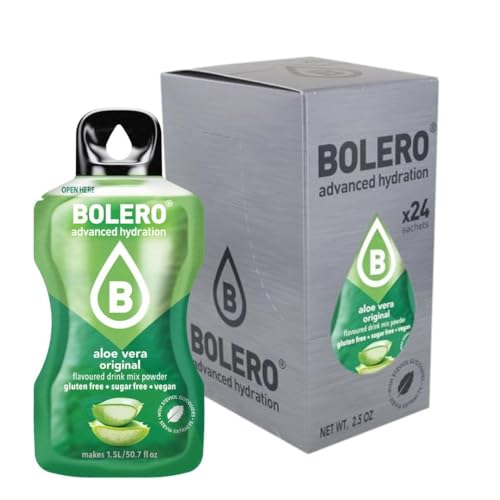Bolero ALOE VERA 24x3g | Saftpulver ohne Zucker, gesüßt mit Stevia + Vitamin C | geeignet für Kinder, Sportler und Diabetiker | glutenfrei und veganfreundlich | der Geschmack gemischter Beeren von Bolero