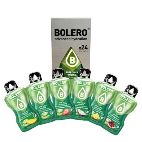 Bolero ALOE VERA MIX 24x3g | Saftpulver ohne Zucker, gesüßt mit Stevia + Vitamin C | geeignet für Kinder, Sportler und Diabetiker | glutenfrei und veganfreundlich | der Geschmack gemischter Beeren… von Bolero