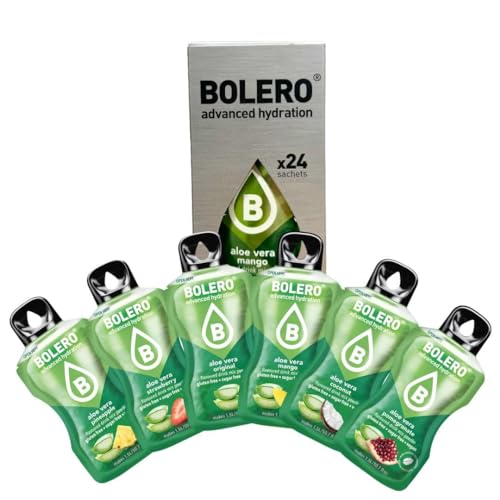 Bolero ALOE VERA MIX 24x9g | Saftpulver ohne Zucker, gesüßt mit Stevia + Vitamin C | geeignet für Kinder, Sportler und Diabetiker | glutenfrei und veganfreundlich von Bolero