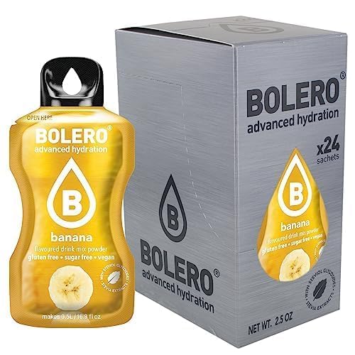 Bolero BANANA 24x3g | Saftpulver ohne Zucker, gesüßt mit Stevia + Vitamin C | geeignet für Kinder, Sportler und Diabetiker | glutenfrei und veganfreundlich | Bananen und Erdbeergeschmack Bolero BANANA 24x3g | Saftpulver ohne Zucker, gesüßt mit Stevia + Vitamin C | geeignet für Kinder, Sportler und Diabetiker | glutenfrei und veganfreundlich | Bananen und Erdbeergeschmack von Bolero