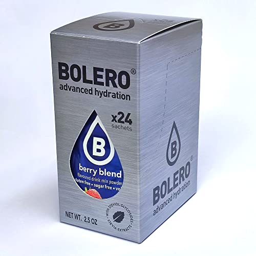 Bolero BERRY BLEND 24x3g | Saftpulver ohne Zucker, gesüßt mit Stevia + Vitamin C | geeignet für Kinder, Sportler und Diabetiker | glutenfrei und veganfreundlich | der Geschmack gemischter Beeren von Bolero