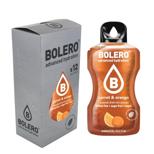 Bolero CARROT&ORANGE 24x3g | Saftpulver ohne Zucker, gesüßt mit Stevia + Vitamin C | geeignet für Kinder, Sportler und Diabetiker | glutenfrei und veganfreundlich | Wassermelonengeschmack Bolero CARROT&ORANGE 24x3g | Saftpulver ohne Zucker, gesüßt mit Stevia + Vitamin C | geeignet für Kinder, Sportler und Diabetiker | glutenfrei und veganfreundlich | Wassermelonengeschmack von Bolero
