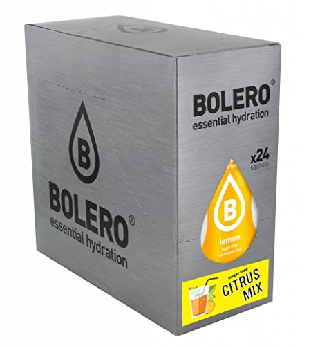 Bolero CITRUS MIX | 24x9g I Erfrischendes Zuckerfreies Getränkepulver mit Stevia | Zitrone, Mandarine, Limette, Mandarine, Orange, gelbe Grapefruit, rote Orange, Limonade, Grapefruit-Tonikum von Bolero