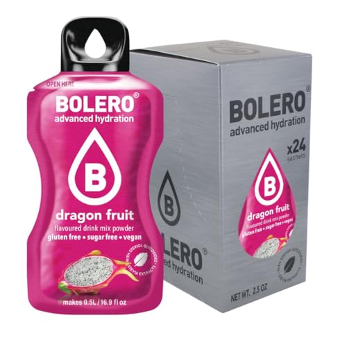 Bolero DRAGON FRUIT 24x3g | Saftpulver ohne Zucker, gesüßt mit Stevia + Vitamin C | geeignet für Kinder, Sportler und Diabetiker | glutenfrei und veganfreundlich | Drachenfruchtgeschmack Bolero DRAGON FRUIT 24x3g | Saftpulver ohne Zucker, gesüßt mit Stevia + Vitamin C | geeignet für Kinder, Sportler und Diabetiker | glutenfrei und veganfreundlich | Drachenfruchtgeschmack von Bolero