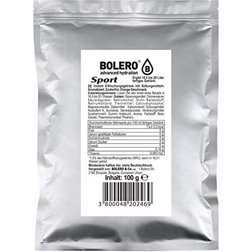 Bolero Drinks Getränkepulver, 100 g Beutel (Isotonic Sport Orange) von Bolero