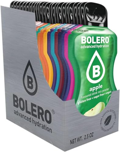 Bolero Drinks Kennenlernpaket STICKS MIX 24x3g I erfrischendes zuckerfreies Getränkepulver mit Stevia gesüßt | Vitamin C | Diabetiker | ein gesünderes Getränk für Familie und Freunde von Bolero