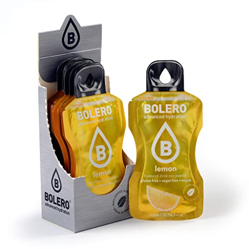 Bolero Drinks LEMON | 12x3g I Erfrischendes Zuckerfreies Getränkepulver mit Stevia gesüßt | Vitamin C | für Diabetiker geeignet | Zitrone Geschmack von Bolero
