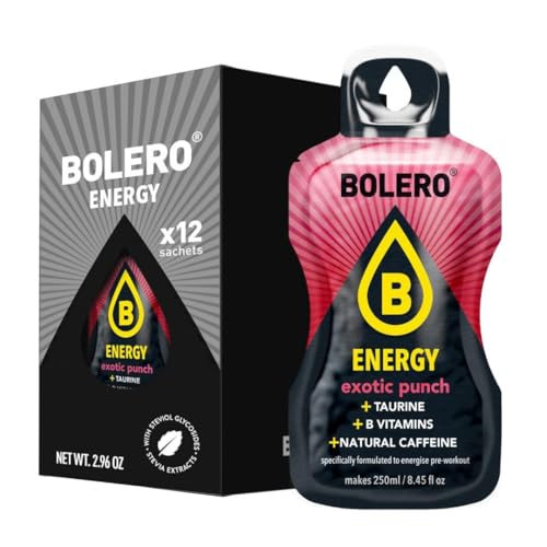 Bolero Energy Exotic Punch 7 g x 12 Beutel | Sugar-Free Powder Drink | Vegan & Gluten-Free | For Active Lifestyles von Bolero