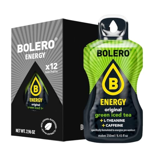 Bolero Energy Green Iced Tea 7 g x 12 Beutel | Sugar-Free Powder Drink Vegan & Gluten-Free For Active Lifestyles von Bolero