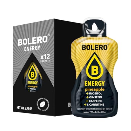 Bolero Energy Pineapple7 g x 12 Beutel | Sugar-Free Powder Drink | Vegan & Gluten-Free | For Active Lifestyles von Bolero