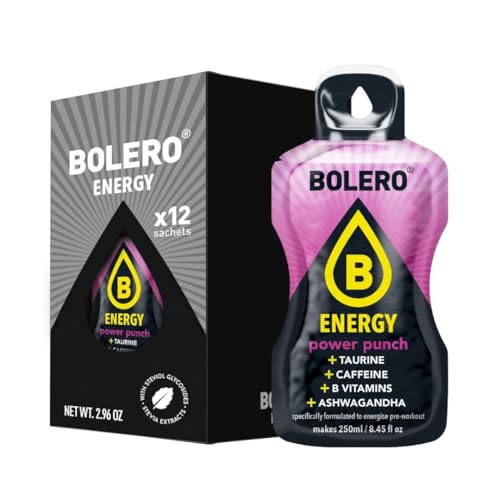 Bolero Energy Power Punch 7 g x 12 Beutel | Sugar-Free Powder Drink | Vegan & Gluten-Free | For Active Lifestyles von Bolero