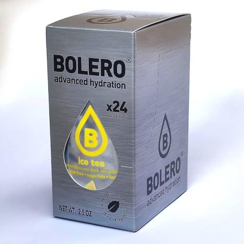 Bolero ICE TEA LEMON 24x3g | Saftpulver ohne Zucker, gesüßt mit Stevia + Vitamin C | geeignet für Kinder, Sportler und Diabetiker | glutenfrei und veganfreundlich | Eistee mit Zitronengeschmack von Bolero