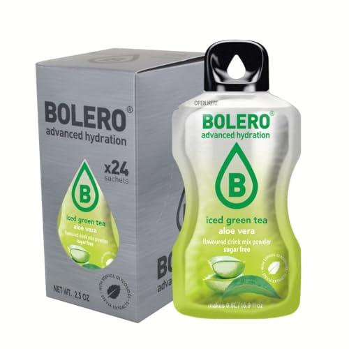 Bolero ICED GREEN TEA ALOE VERA 24x3g | Saftpulver ohne Zucker, gesüßt mit Stevia + Vitamin C | geeignet für Kinder, Sportler und Diabetiker | glutenfrei und veganfreundlich | Wassermelonengeschmack Bolero ICED GREEN TEA ALOE VERA 24x3g | Saftpulver ohne Zucker, gesüßt mit Stevia + Vitamin C | geeignet für Kinder, Sportler und Diabetiker | glutenfrei und veganfreundlich | Wassermelonengeschmack von Bolero