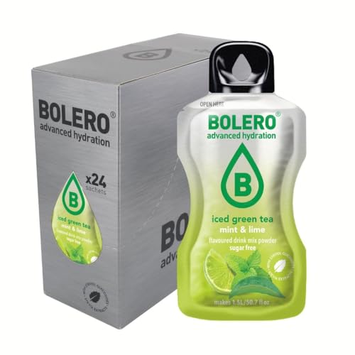 Bolero ICED GREEN TEA MINT & LIME 24x8g | Saftpulver ohne Zucker, gesüßt mit Stevia + Vitamin C | geeignet für Kinder, Sportler und Diabetiker | glutenfrei und veganfreundlich Bolero ICED GREEN TEA MINT & LIME 24x8g | Saftpulver ohne Zucker, gesüßt mit Stevia + Vitamin C | geeignet für Kinder, Sportler und Diabetiker | glutenfrei und veganfreundlich von Bolero