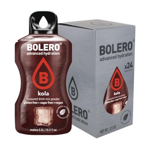 Bolero KOLA 24x3g | Saftpulver ohne Zucker, gesüßt mit Stevia + Vitamin C | geeignet für Kinder, Sportler und Diabetiker | glutenfrei und veganfreundlich | Der Geschmack von Cola von Bolero