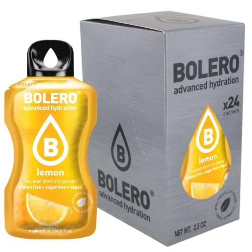 Bolero LEMON 24x3g | Saftpulver ohne Zucker, gesüßt mit Stevia + Vitamin C | geeignet für Kinder, Sportler und Diabetiker | glutenfrei und veganfreundlich | Zitronengeschmack von Bolero