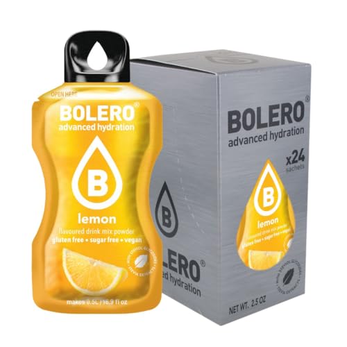 Bolero LEMON 24x3g | Saftpulver ohne Zucker, gesüßt mit Stevia + Vitamin C | geeignet für Kinder, Sportler und Diabetiker | glutenfrei und veganfreundlich | Zitronengeschmack von Bolero