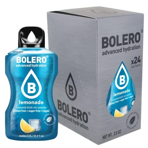 Bolero LEMONADE 24x3g | Saftpulver ohne Zucker, gesüßt mit Stevia + Vitamin C | geeignet für Kinder, Sportler und Diabetiker | glutenfrei und veganfreundlich | Geschmack von Limonade von Bolero