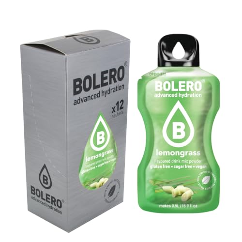 Bolero LEMONGRASS 24x3g | Saftpulver ohne Zucker, gesüßt mit Stevia + Vitamin C | geeignet für Kinder, Sportler und Diabetiker | glutenfrei und veganfreundlich | Wassermelonengeschmack von Bolero