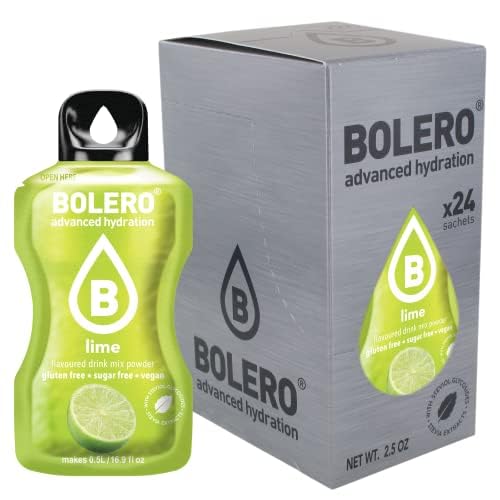 Bolero LIME 24x3g | Saftpulver ohne Zucker, gesüßt mit Stevia + Vitamin C | für Kinder, Sportler und Diabetiker | Limettengeschmack von Bolero