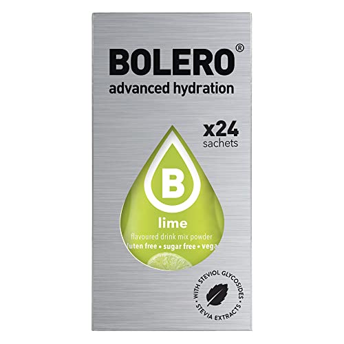 Bolero LIME 24x3g | Saftpulver ohne Zucker, gesüßt mit Stevia + Vitamin C | für Kinder, Sportler und Diabetiker | Limettengeschmack von Bolero