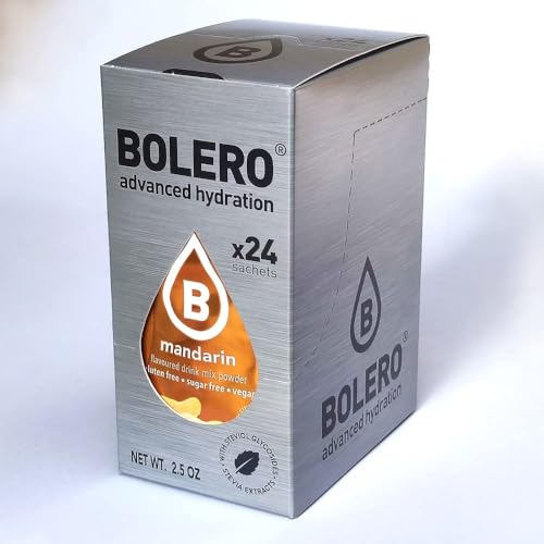 Bolero MANDARIN 24x3g | Saftpulver ohne Zucker, gesüßt mit Stevia + Vitamin C | geeignet für Kinder, Sportler und Diabetiker | glutenfrei und veganfreundlich r | Mandarinengeschmack von Bolero