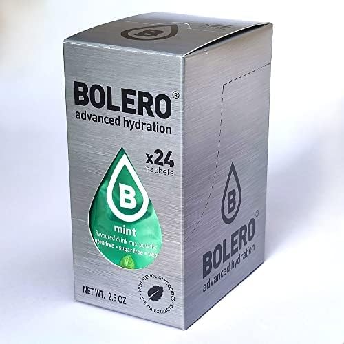Bolero MINT 24x3g | Saftpulver ohne Zucker, gesüßt mit Stevia + Vitamin C | für Kinder, Sportler und Diabetiker | Minzgeschmack von Bolero