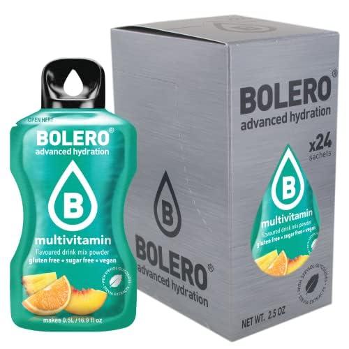 Bolero MULTIVITAMIN 24x3g | Saftpulver ohne Zucker, gesüßt mit Stevia + Vitamin C | geeignet für Kinder, Sportler und Diabetiker | glutenfrei und veganfreundlich | Multivitamin-Geschmack von Bolero