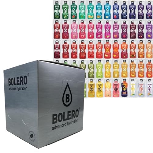 Bolero Mix Pack 58x9g | Saftpulver ohne Zucker, gesüßt mit Stevia + Vitamin C | geeignet für Kinder, Sportler und Diabetiker | glutenfrei und veganfreundlich von Bolero