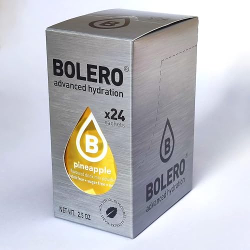 Bolero PINEAPPLE 24x3g | Saftpulver ohne Zucker, gesüßt mit Stevia + Vitamin C | geeignet für Kinder, Sportler und Diabetiker | glutenfrei und veganfreundlich | Ananasgeschmack von Bolero