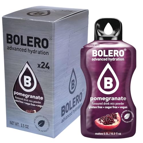 Bolero POMEGRANATE 24x3g | Saftpulver ohne Zucker, gesüßt mit Stevia + Vitamin C | geeignet für Kinder, Sportler und Diabetiker | glutenfrei und veganfreundlich | Granatapfelgeschmack Bolero POMEGRANATE 24x3g | Saftpulver ohne Zucker, gesüßt mit Stevia + Vitamin C | geeignet für Kinder, Sportler und Diabetiker | glutenfrei und veganfreundlich | Granatapfelgeschmack von Bolero